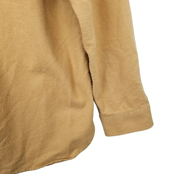 LL Bean Men's XL Traditional Fit Chamois Flannel Shirt Tan Heavyweight Button Up - Picture 2 of 7